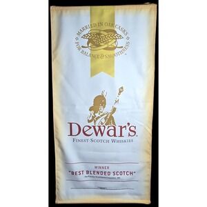 RARE LARGE AD Banner Dewar's Scotch Whisky Double Sided Fabric 47"x 24" Bar Pub